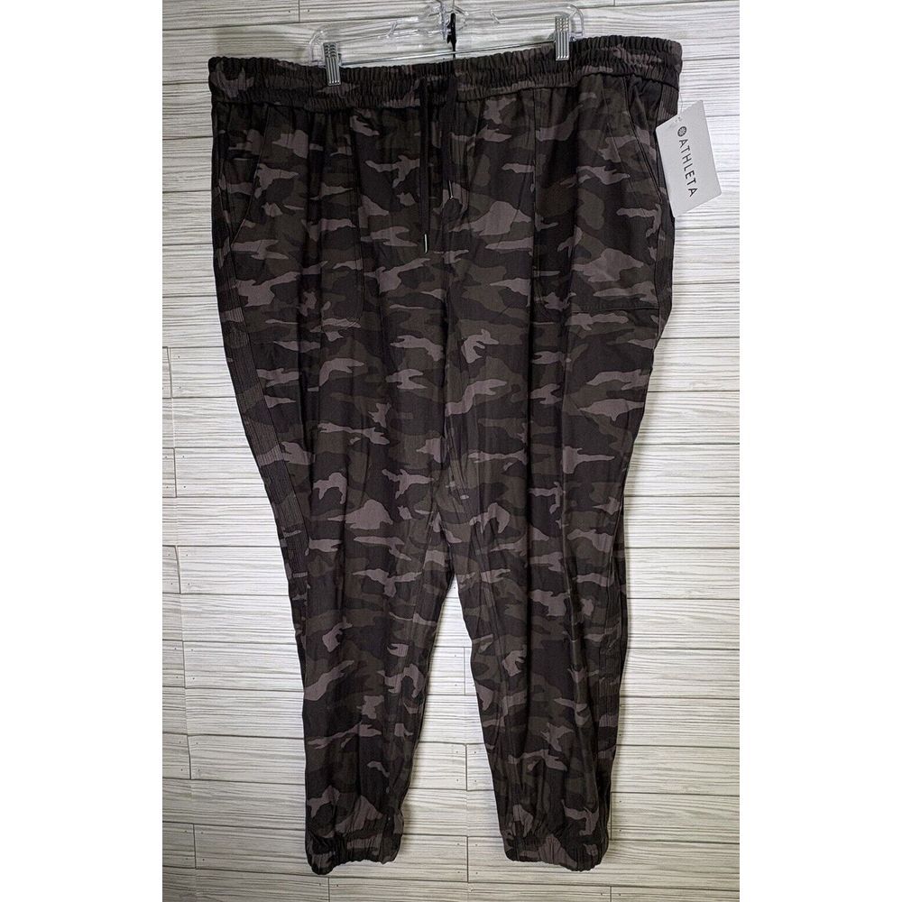 Athleta Women's Camo‎ Farallon Jogger Pants Size 26 Pull On Drawstring Stretch